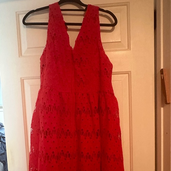 Bright red lace Modcloth dress - fit & flare size 16/18 - Picture 7 of 7